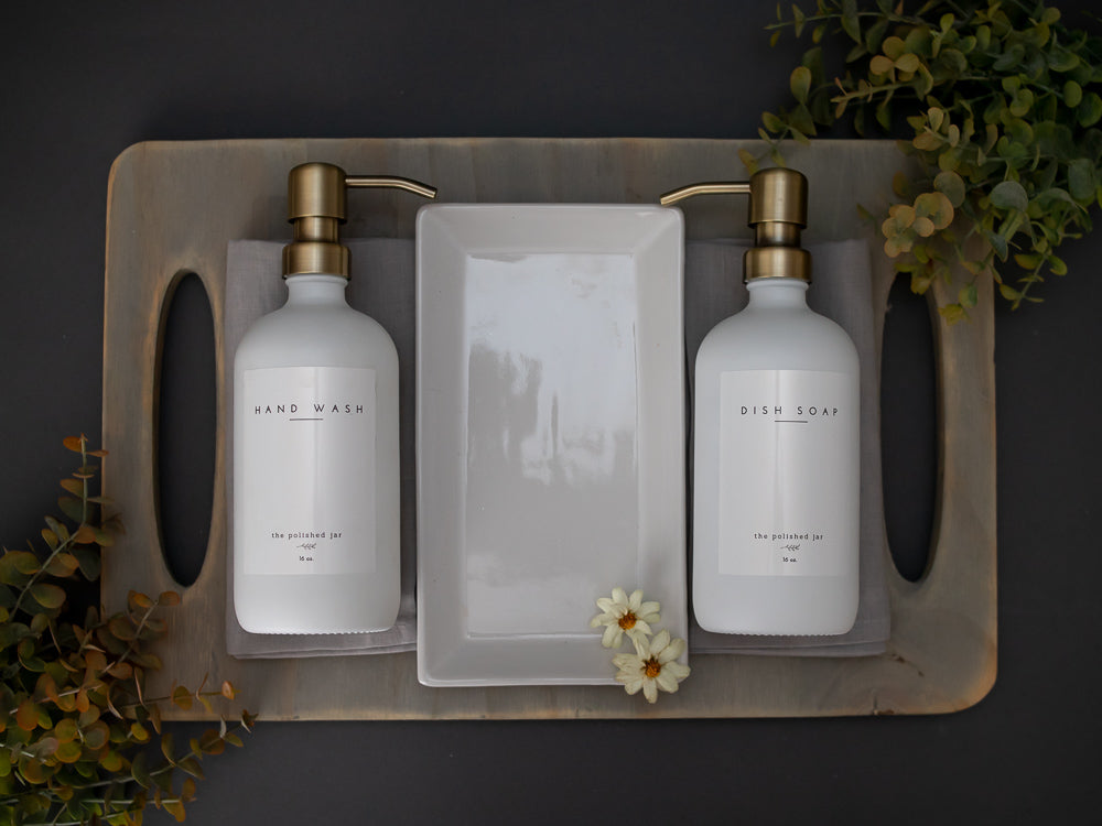 white ceramic flat lay