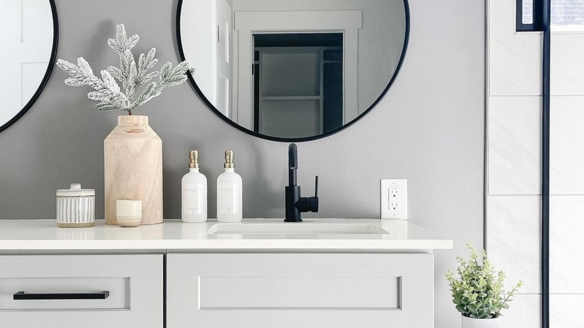 Bathroom counter and bottle dispensers