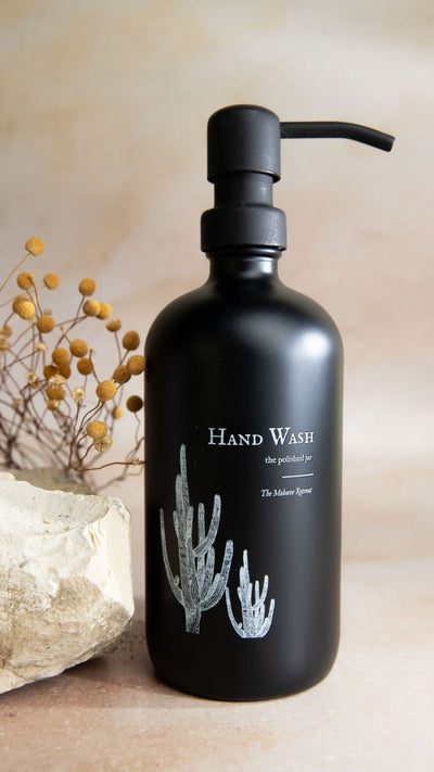 Glass Soap Dispenser | Desert Terra Collection in Labeled, Printed & Engraved