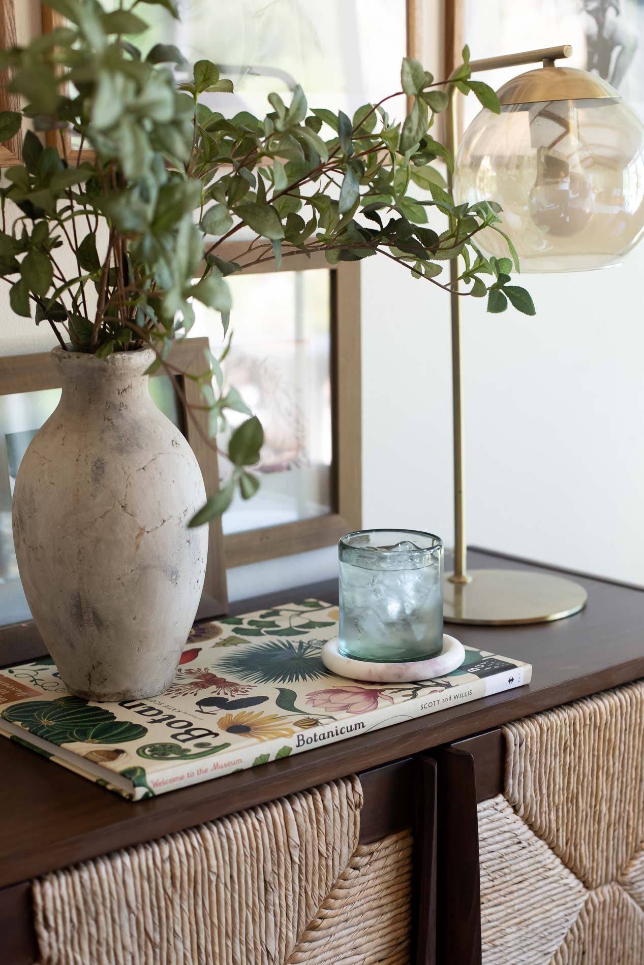 coaster on book with cup