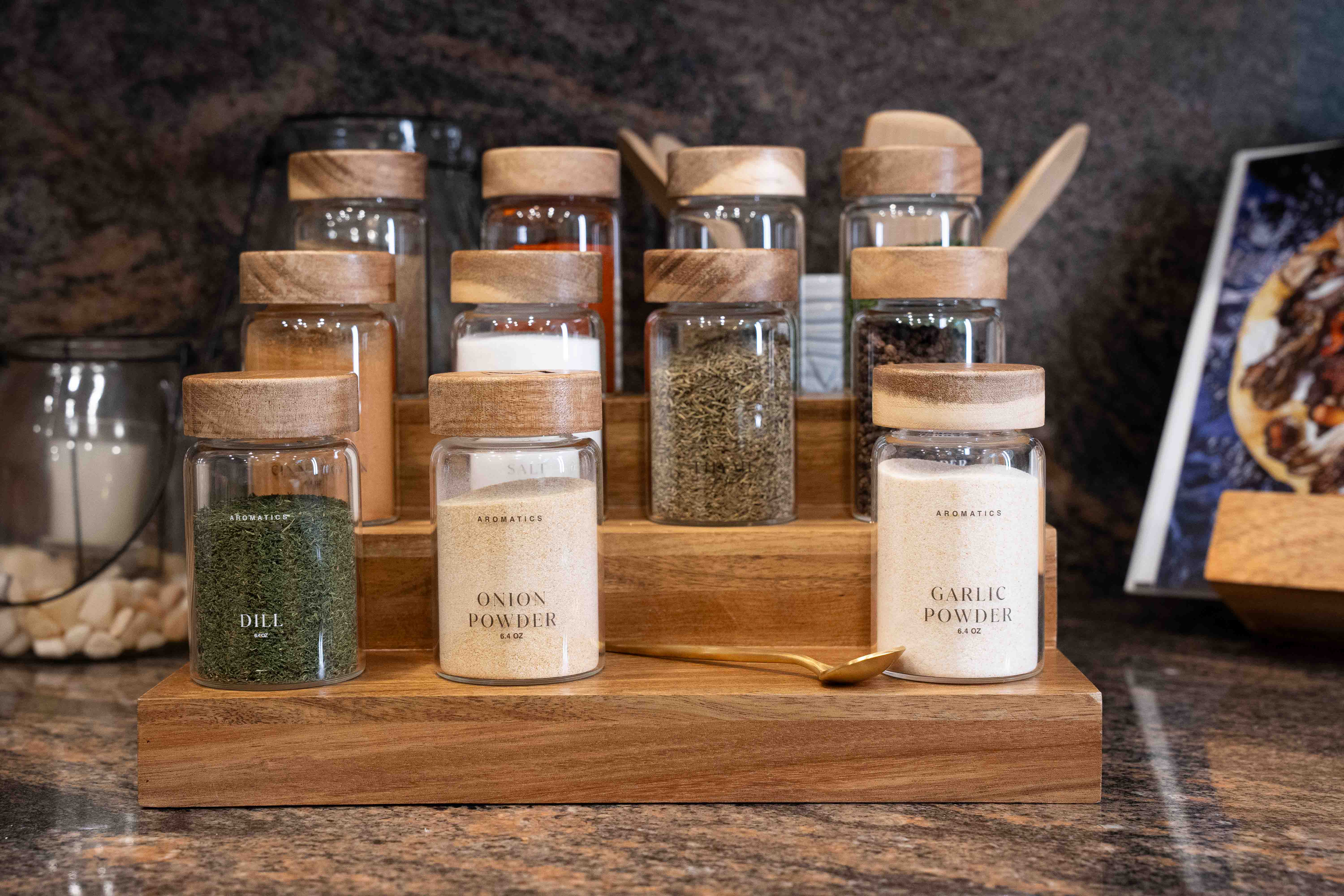filled spice jars