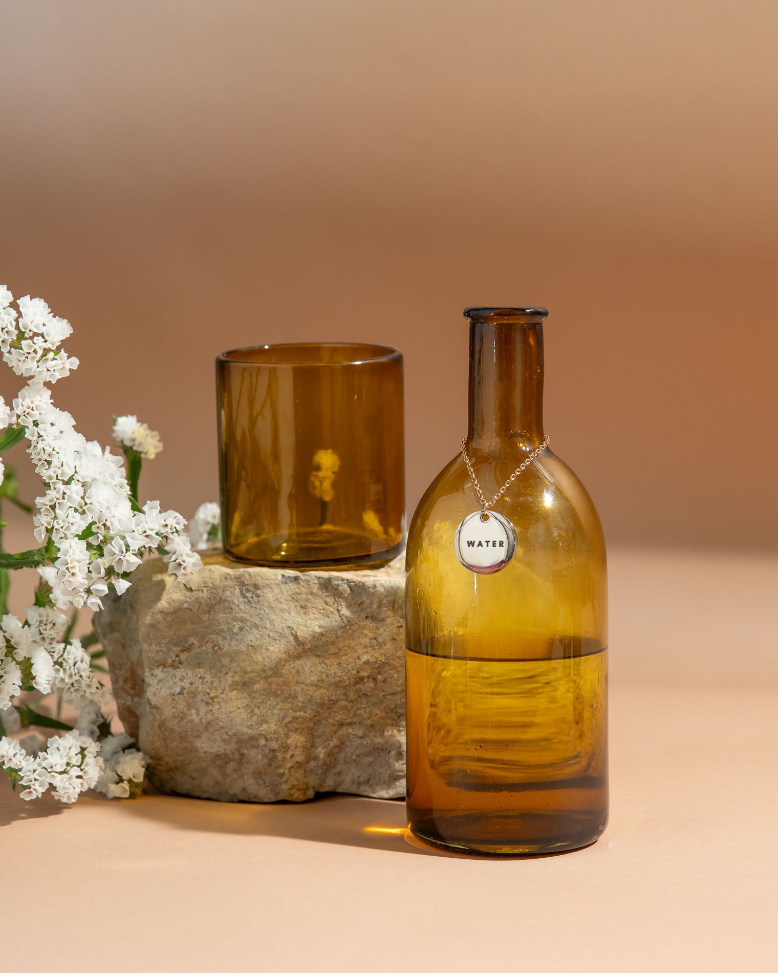 water dispenser in amber