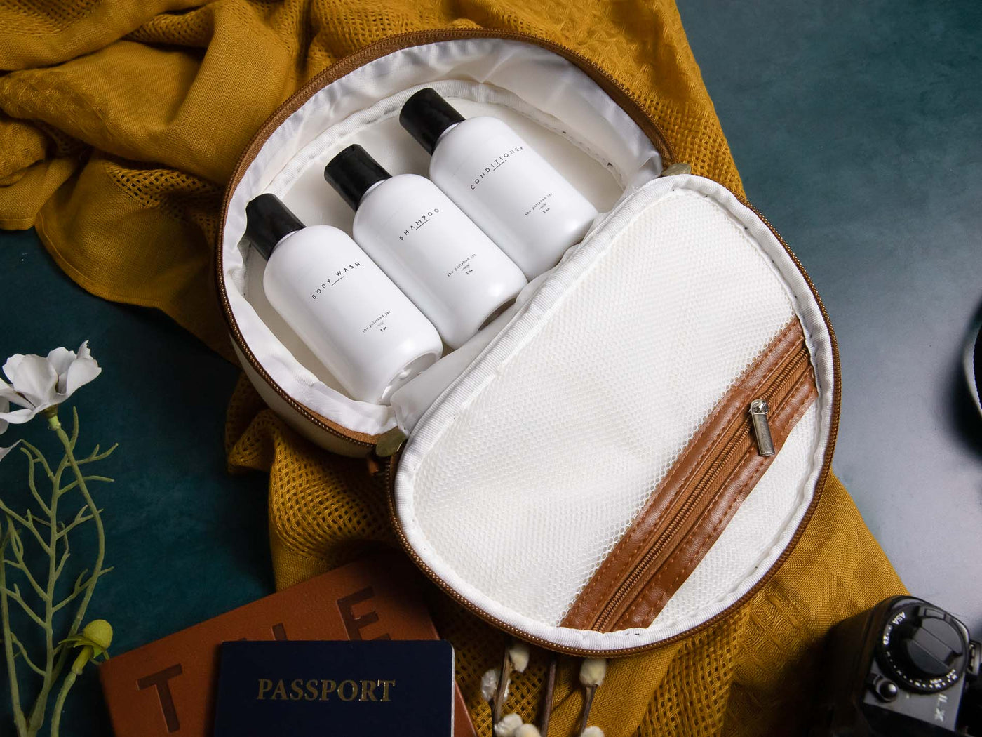Travel Size Soap Bottle Set with Bag