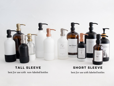 Glass Soap Dispenser | Monogram Collection in Printed, Labeled & Engraved
